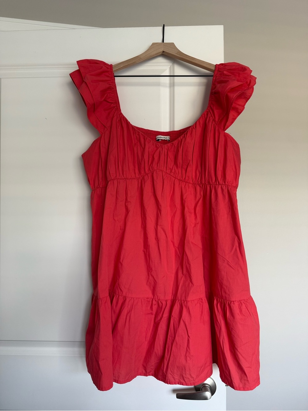Abercrombie & Fitch Red Ruffle Sleeve Sundress - Picture 1 of 2